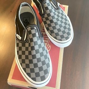 Boys Classic Checkerboard Slip-On Vans